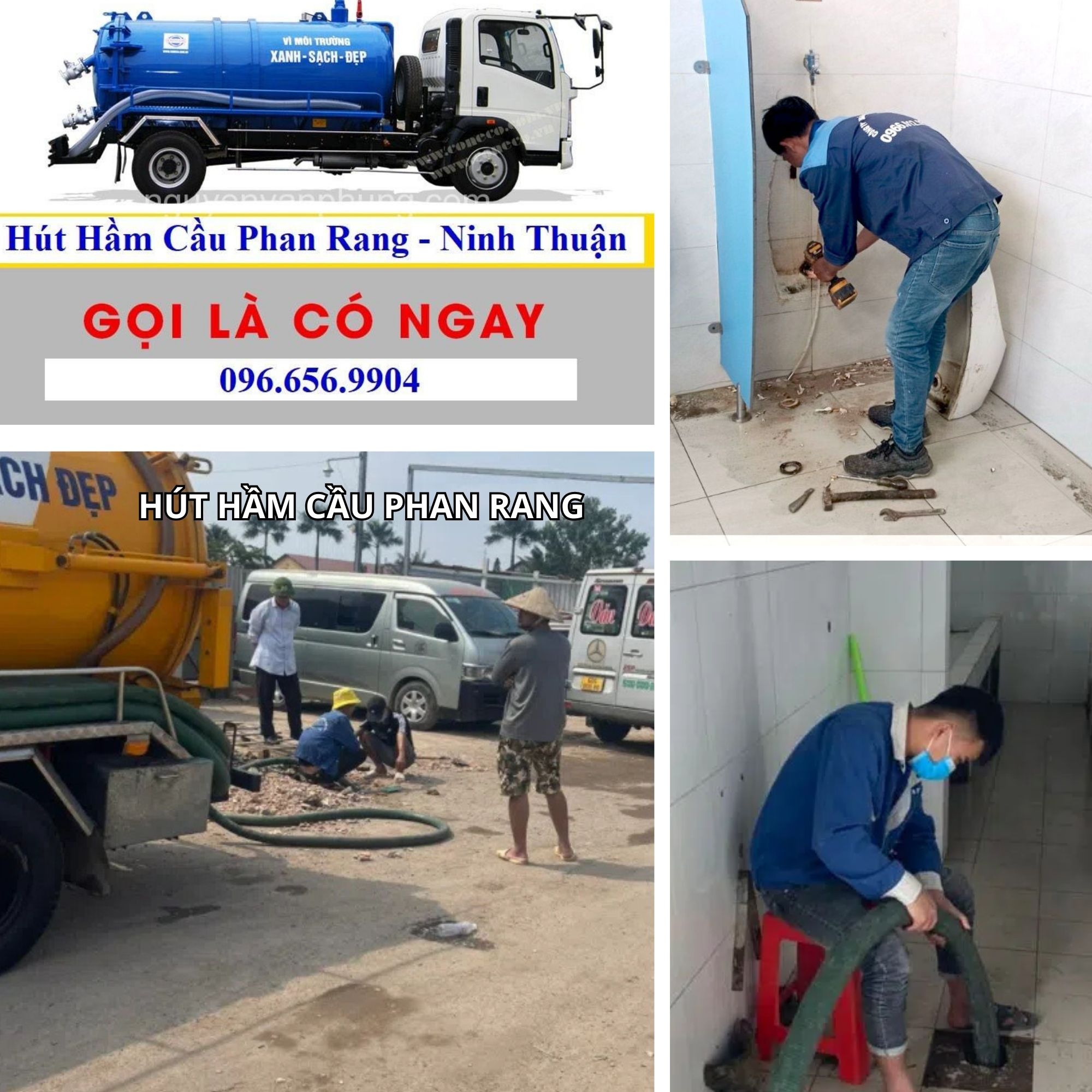 hút hầm cầu Phan Rang có mặt sau 15 phút ngay khi khách hàng cần